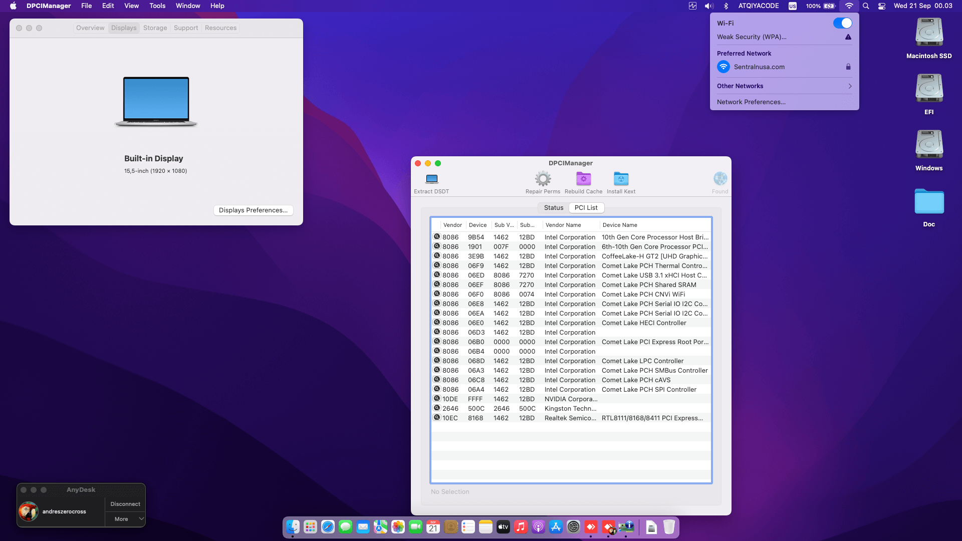 MSI Gaming GF63 Thin 10SCSR 677ID [CometLake   Intel UHD 630 + I2C]   OpenCore 2